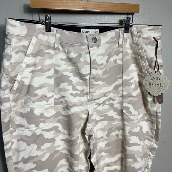 NWT Knox Rose Natural Camo Mid-Rise Ankle Skinny Pant Twill Size 18W - Picture 5 of 14